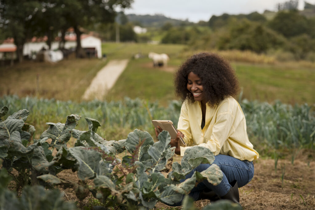 Farmer with a tab.